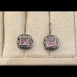 Sterling silver amethyst stone earrings